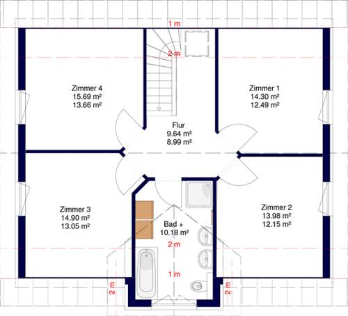 DG Grundriss familienfreundliches Haus